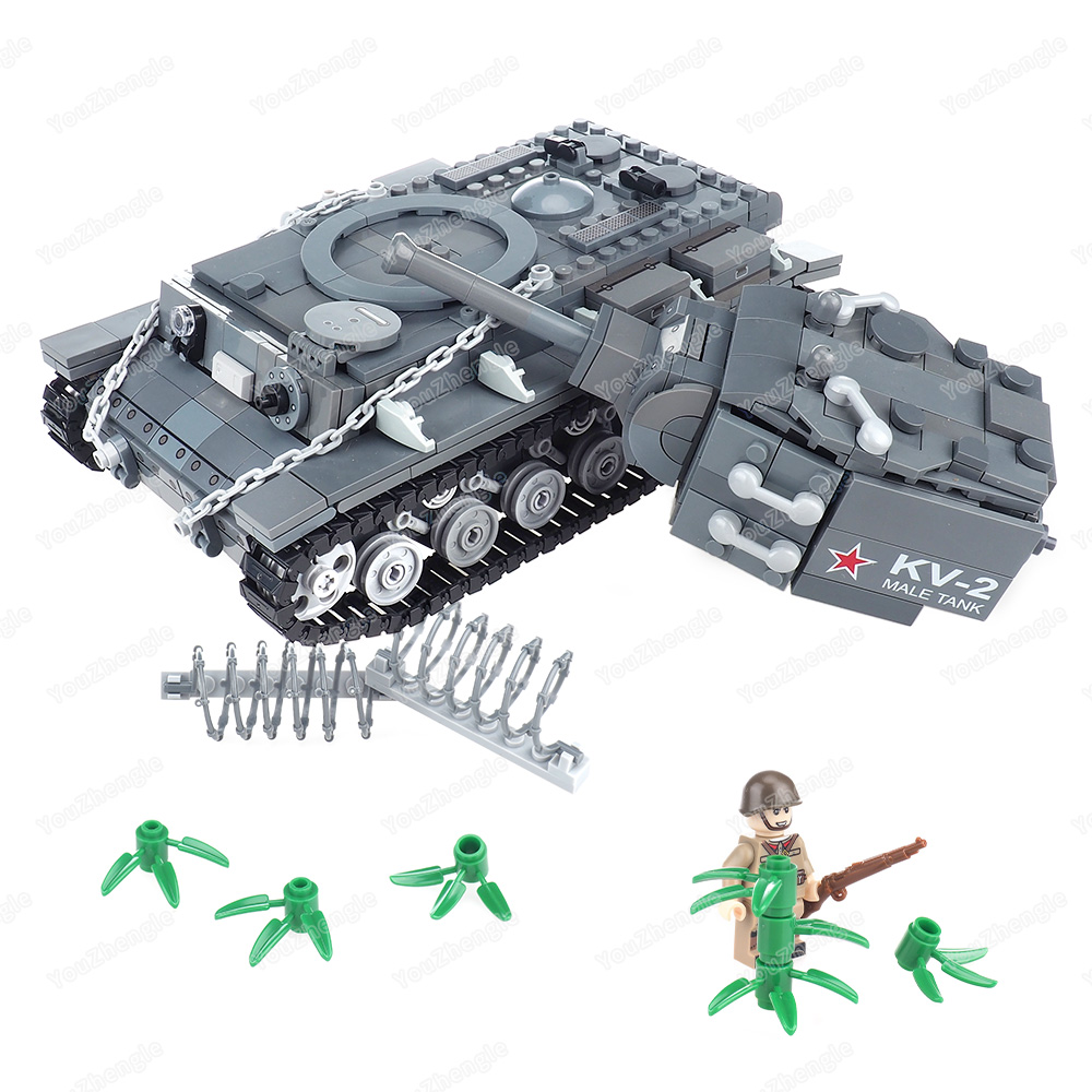 2차 세계대전 KV-2 중전차 빌딩 블록 조립 MOC  - Heavy Equipment Armor 리뷰 및 가격