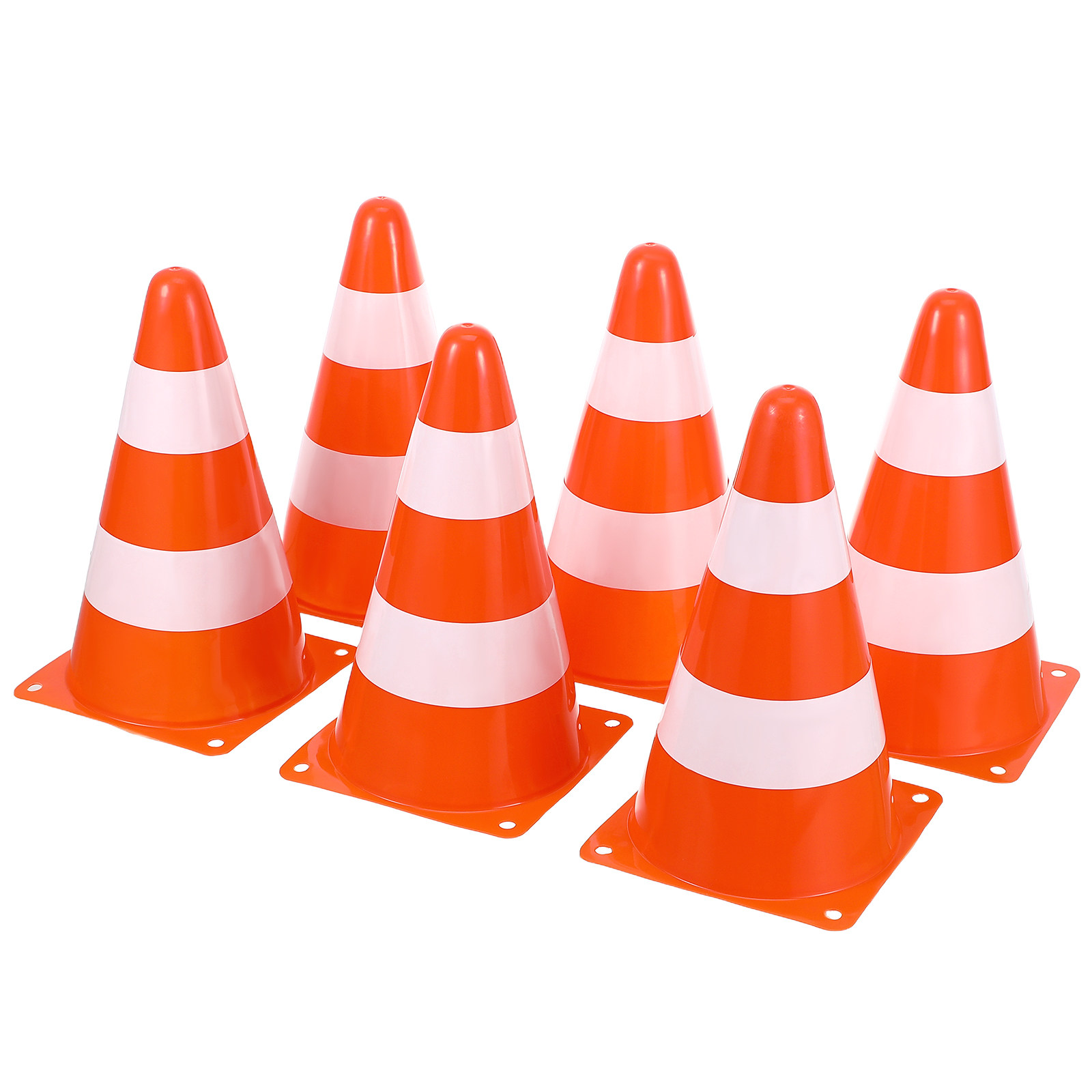 6Pcs 교통 콘 밝은 색상 반사 플라스틱 안전 경고  - Road Traffic Cone 리뷰 및 가격