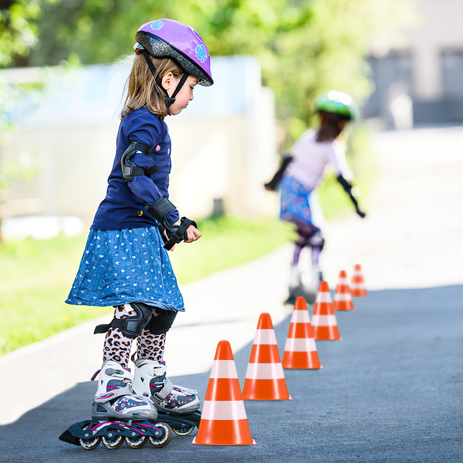 6Pcs 교통 콘 밝은 색상 반사 플라스틱 안전 경고  - Road Traffic Cone 리뷰 및 가격